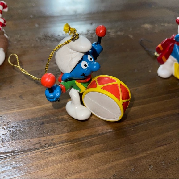 Vintage 5-Piece Smurf Christmas Ornament Set - Picture 4 of 10